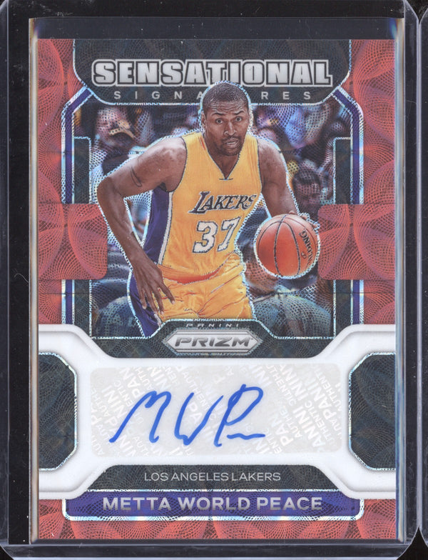 Metta World Peace 2021-22 Panini Prizm SS-MWP Sensational Signatures Choice