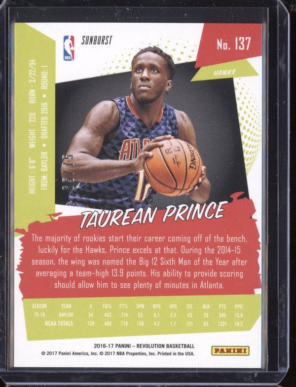 Taurean Prince 2016-17 Panini Revolution Sunburst RC 65/75