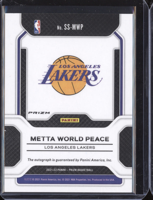 Metta World Peace 2021-22 Panini Prizm SS-MWP Sensational Signatures Choice