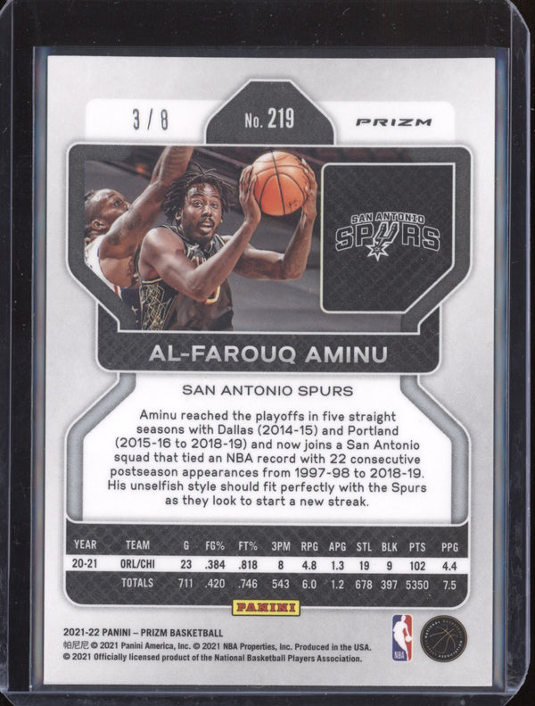 Al-Farouq Aminu 2021-22 Panini Prizm 219 Choice Green 3/8