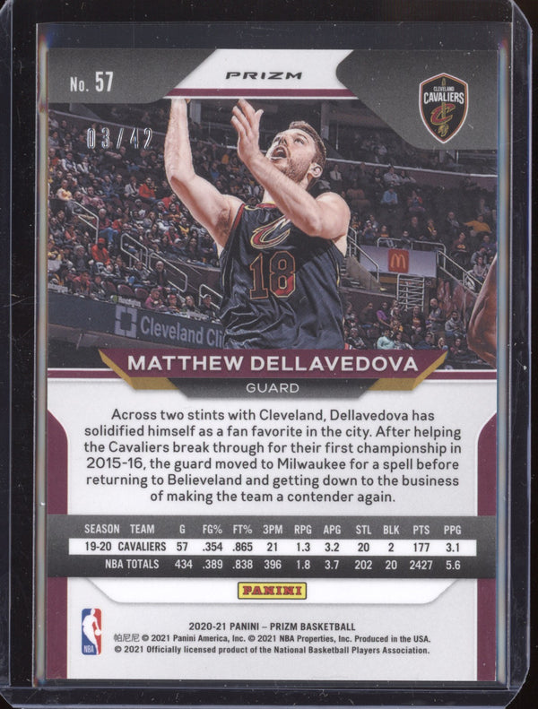 Matthew Dellavedova 2020-21 Panini Prizm Pink Pulsar 03/42