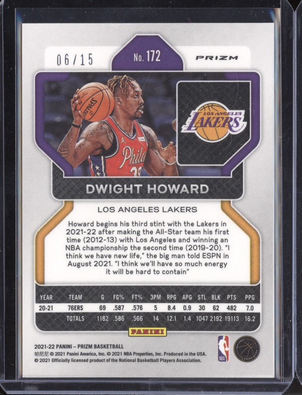 Dwight Howard 2021-22 Panini Prizm 172 Choice Red Blue Purple 06/15