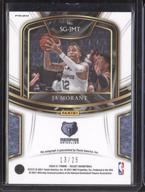 Ja Morant 2020-21 Panini Select SG-JMT Tie-Dye Signatures 13/25