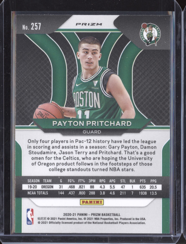 Payton Pritchard 2020-21 Panini Prizm 257 Silver  RC