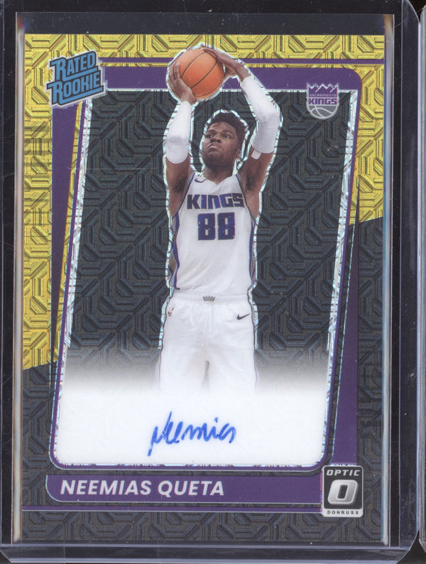 Neemias Queta 2021-22 Panini Optic 156 Black Gold Auto RC 4/8