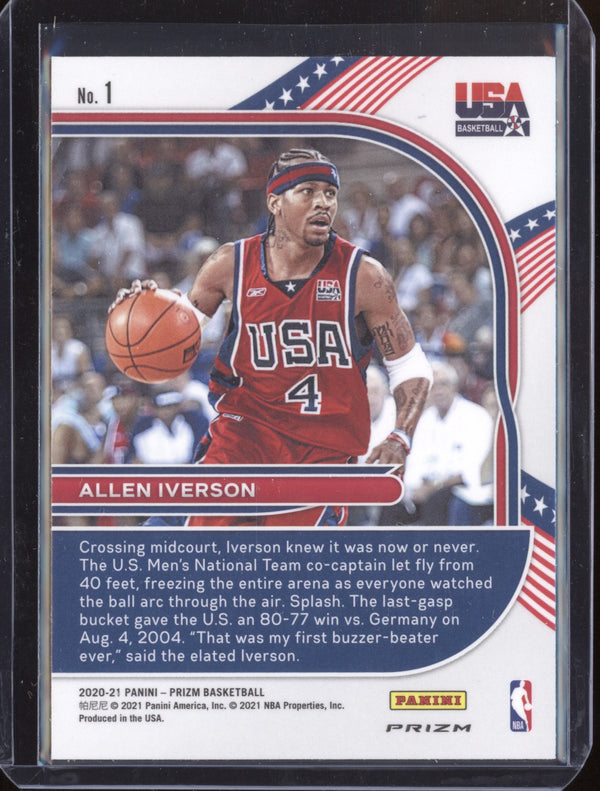 Allen Iverson 2020-21 Panini  Prizm USA Basketball Silver