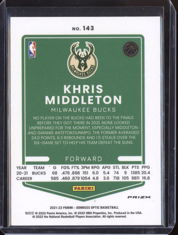 Khris Middleton 2021-22 Panini Optic 143 Dragon SSP