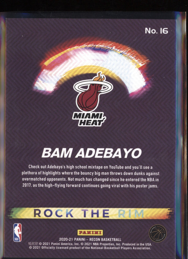 Bam Adebayo 2020-21 Panini Recon Rock The Rim