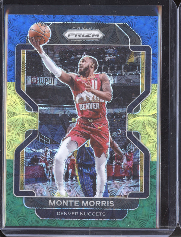 Monte Morris 2021-22 Panini Prizm 16 Choice Blue Yellow Green