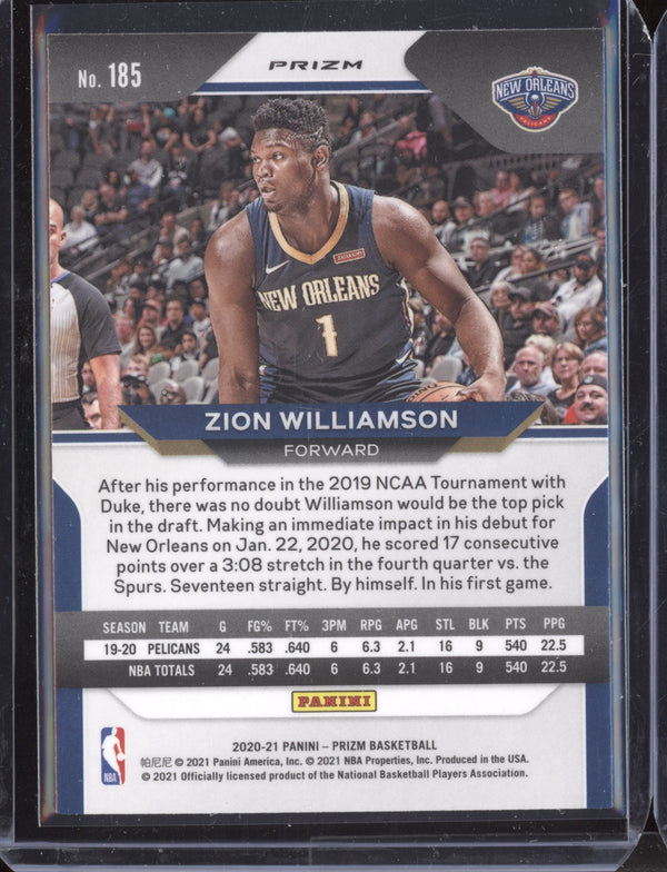 Zion Williamson 2020-21 Panini Prizm Silver