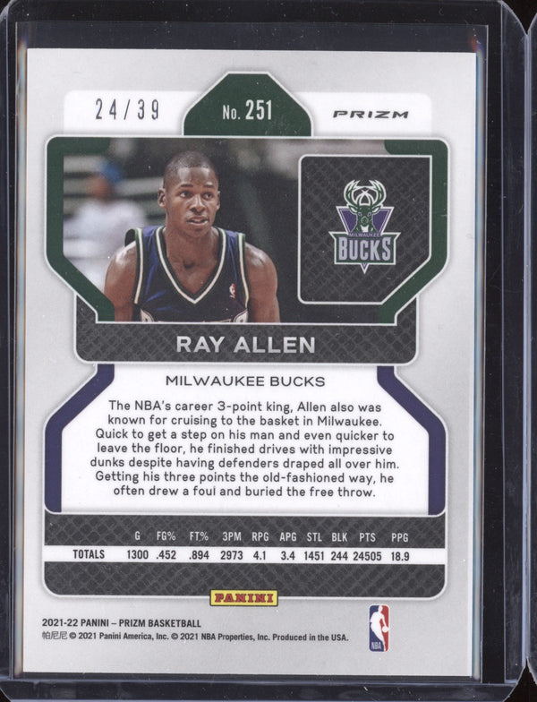 Ray Allen 2021-22 Panini Prizm 251 Blue Choice 24/39