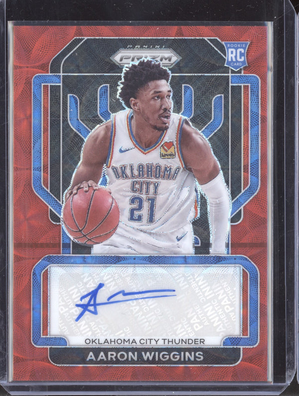Aaron Wiggins 2021-22 Panini Prizm RS-AWG Rookie Signatures Red Choice RC