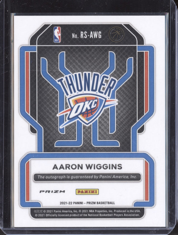 Aaron Wiggins 2021-22 Panini Prizm RS-AWG Rookie Signatures Red Choice RC