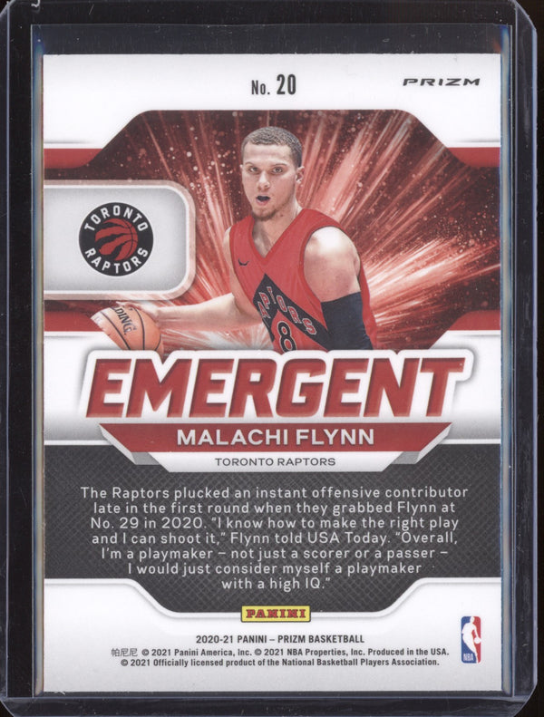 Malachi Flynn 2020-21 Panini Prizm 20 Emergent Silver RC