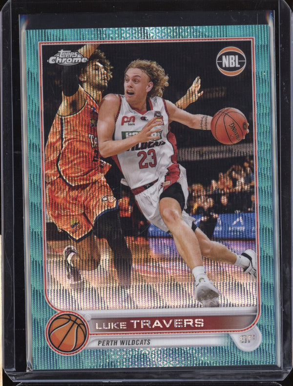 Luke Travers 2022-23 Topps Chrome NBL 67 Aqua Wave Refractor 157/199