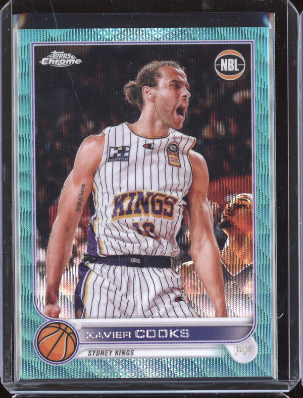 Xavier Cooks 2022-23 Topps Chrome NBL 82 Aqua Wave Refractor 156/199