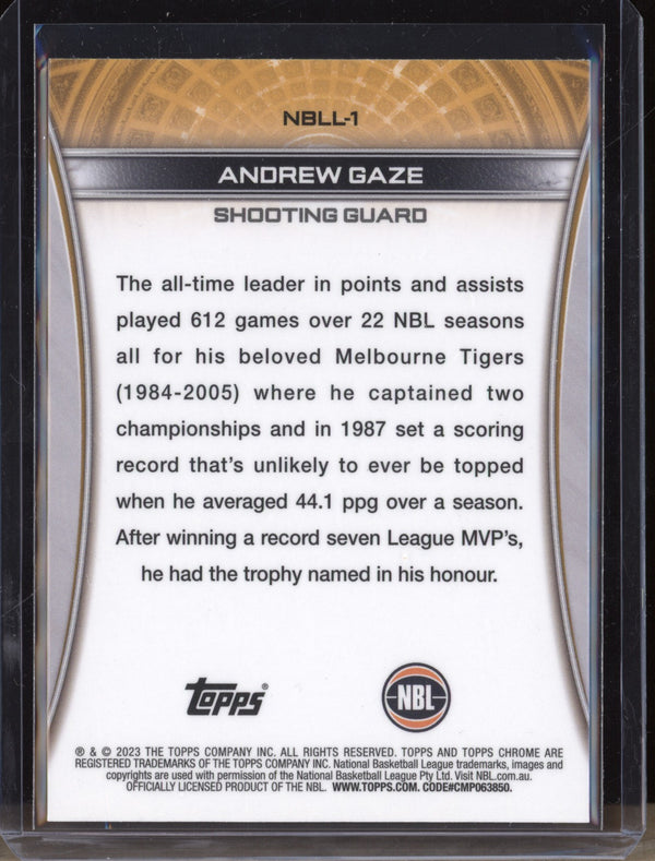 Andrew Gaze 2022-23 Topps Chrome NBL NBLL-1 NBL Legends