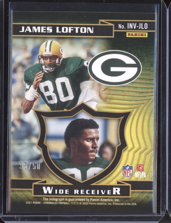 James Lofton 2021 Panini Chronicles INV-JLO Invincible Autographs 35/50