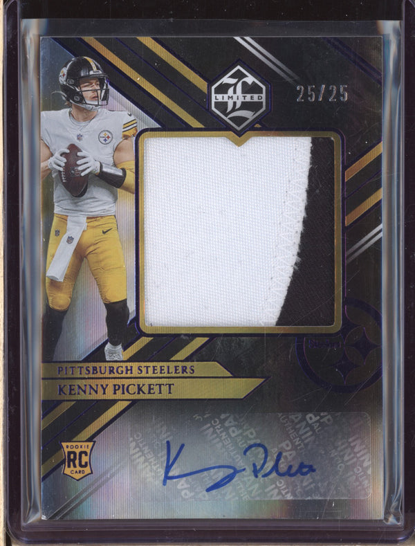 Kenny Pickett 2022 Panini Limited 145 Rookie Patch Auto Jumbo Amethyst RC 25/25