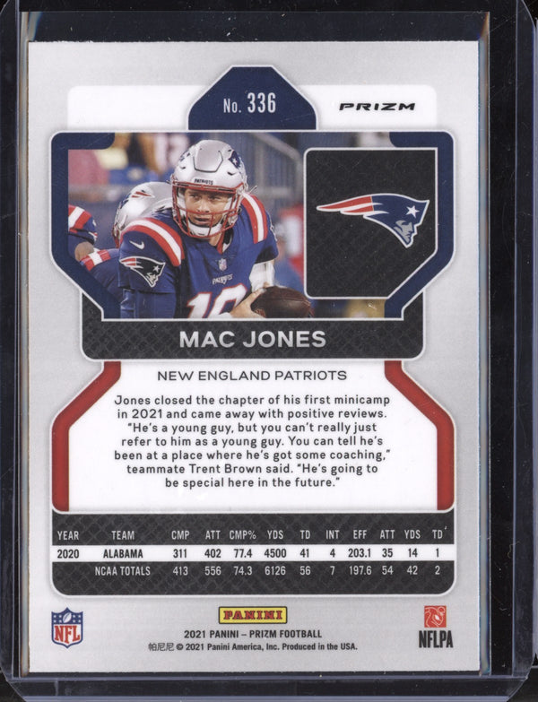 Mac Jones 2021 Panini Prizm Silver RC