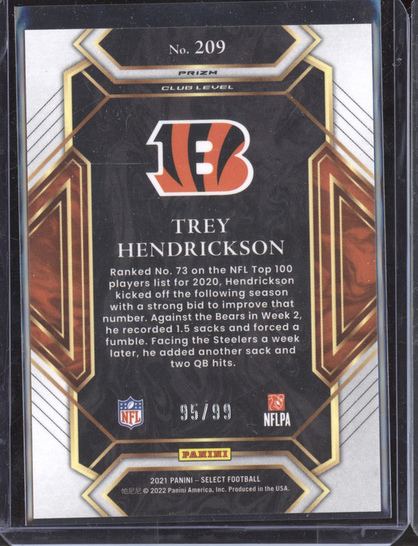 Trey Hendrickson 2021 Panini Select 209 Club Level Blue 95/99