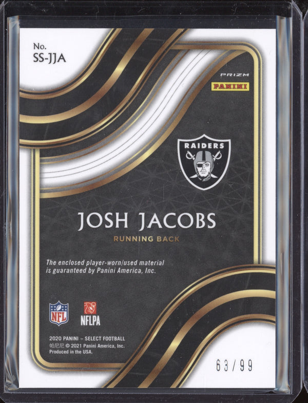 Josh Jacobs 2020 Panini Select SS-JJA Sensational Swatches 63/99