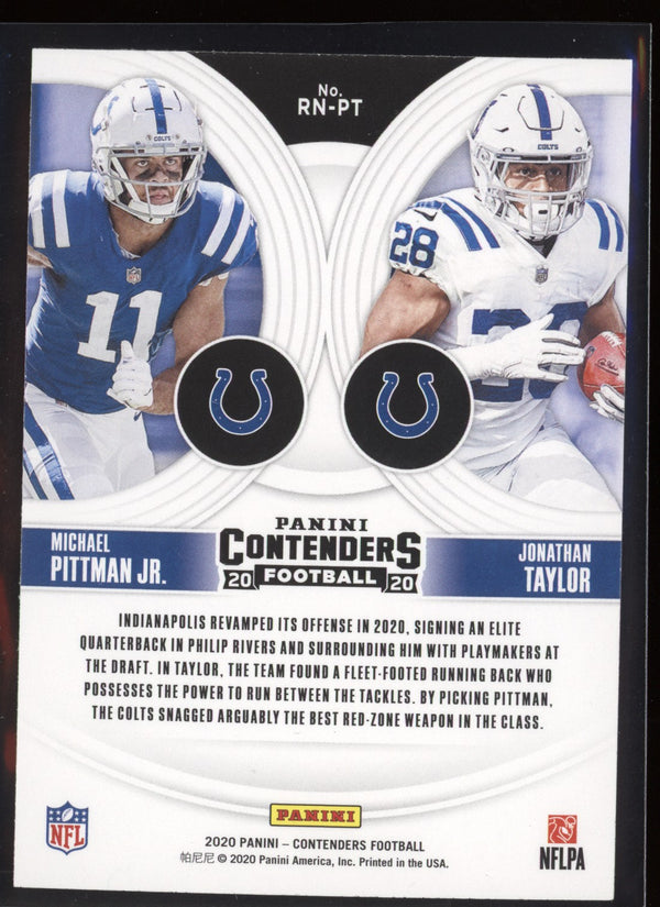 Michael Pittman Jr Jonathan Taylor 2020 Panini Contenders Round Numbers