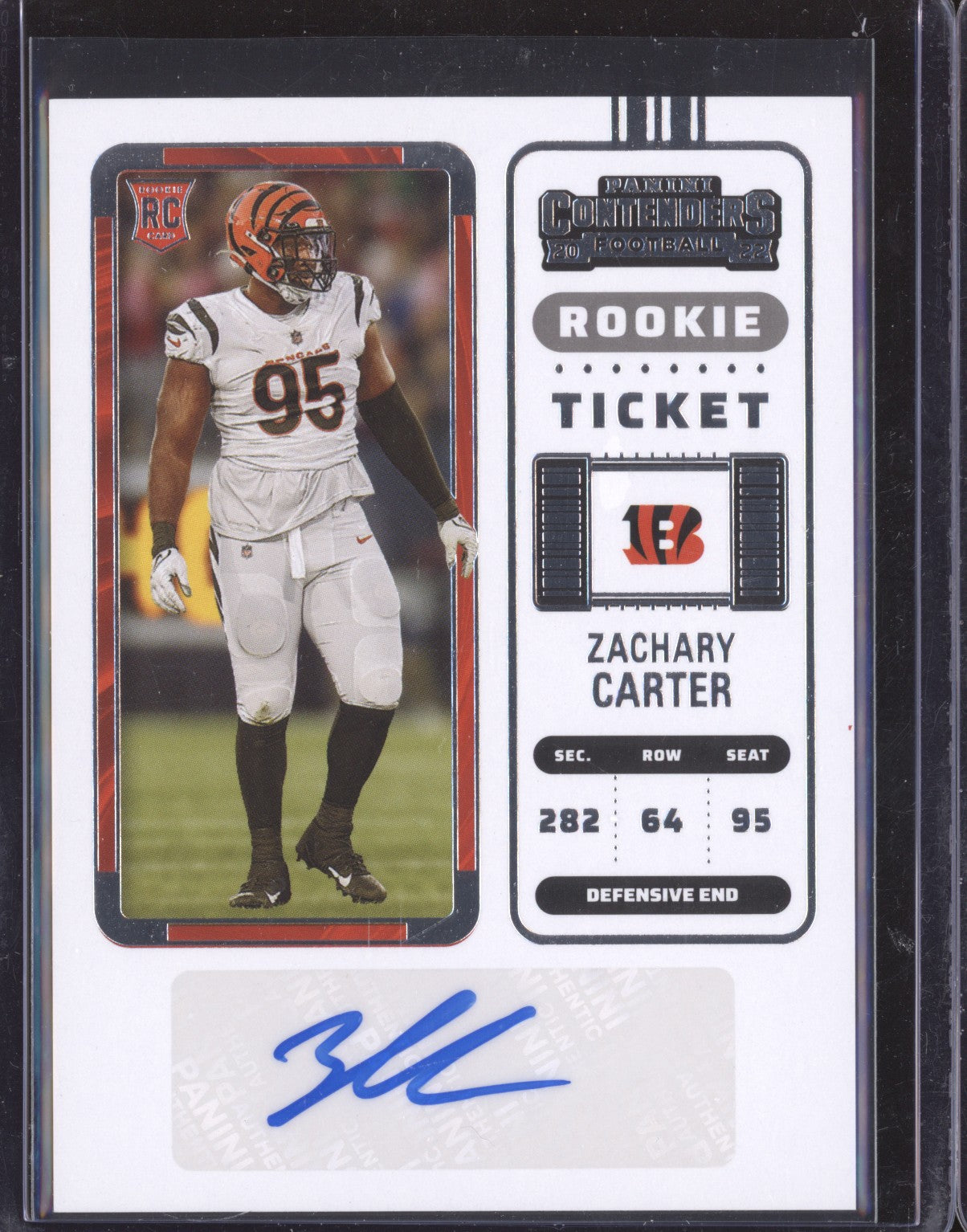 Zachary Carter 2022 Panini Contenders 195 Rookie Ticket Auto RC