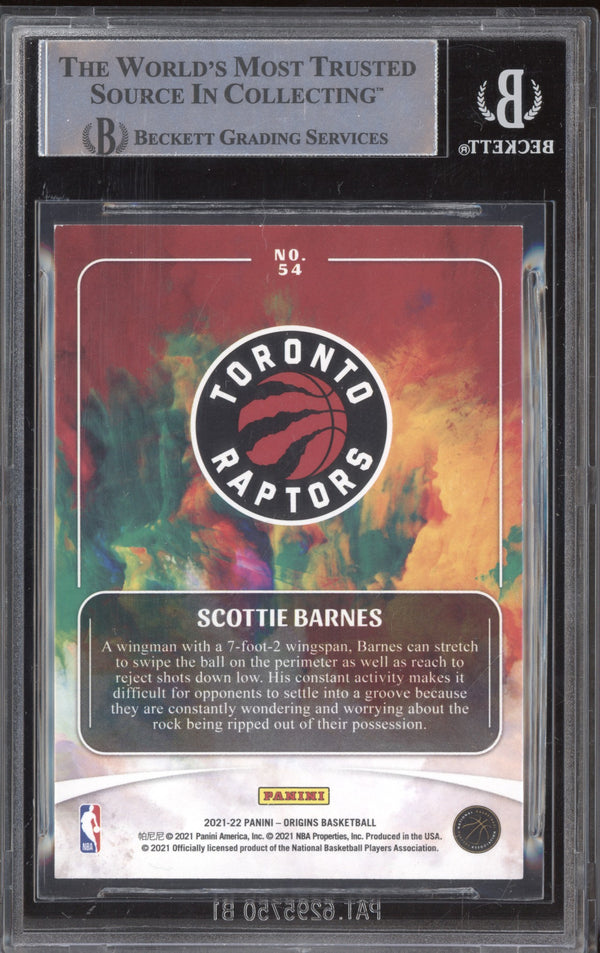 Scottie Barnes 2021-22 Panini Origins 54 Green - Jersey Number RC 4/5 BGS 8.5