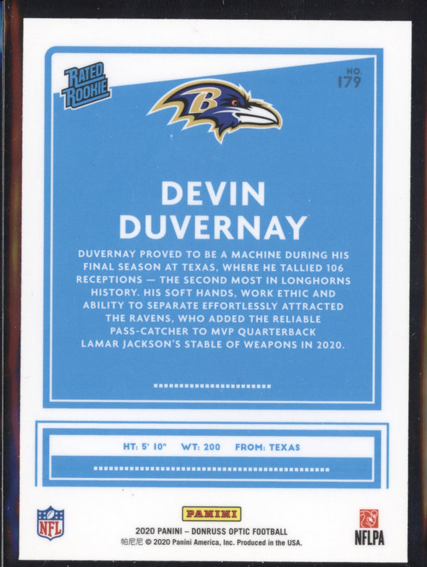 Devin Duvernay 2020 Panini Donruss Optic 179 RC