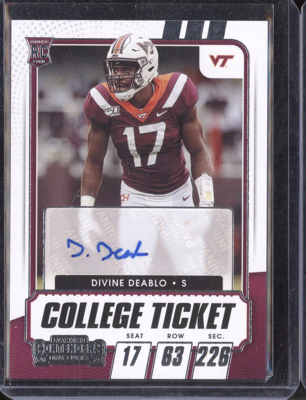 Divine Deablo 2021 Panini Contenders Draft Picks 249 College Ticket Auto RC