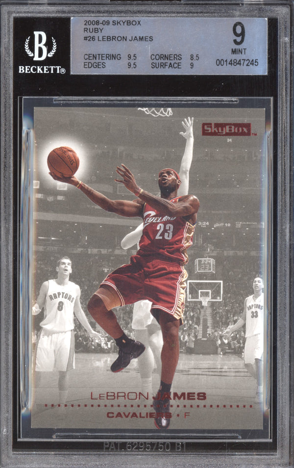 LeBron James 2008-09 Upper Deck Skybox 26 Ruby 06/50 BGS 9 Jersey Numbered