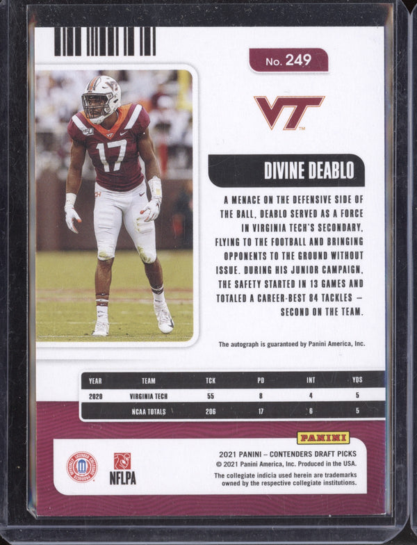 Divine Deablo 2021 Panini Contenders Draft Picks 249 College Ticket Auto RC