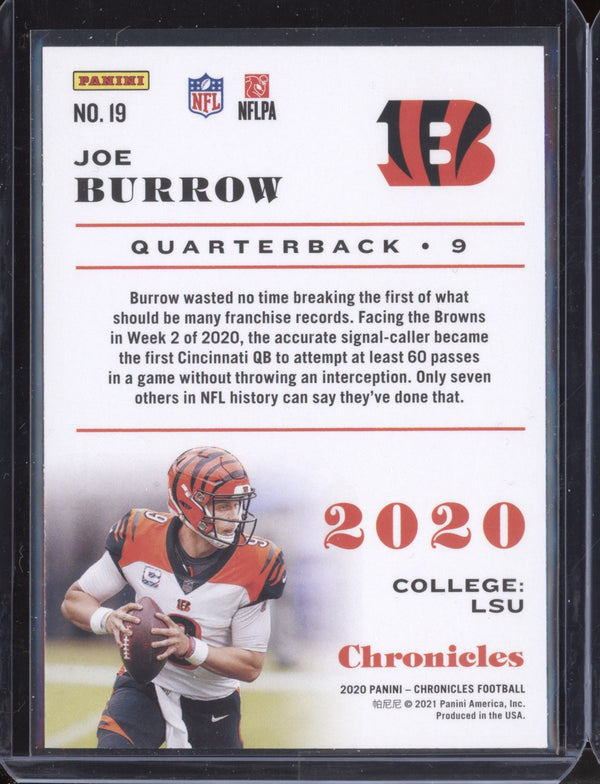 Joe Burrow 2020 Panini Chronicles 19 RC