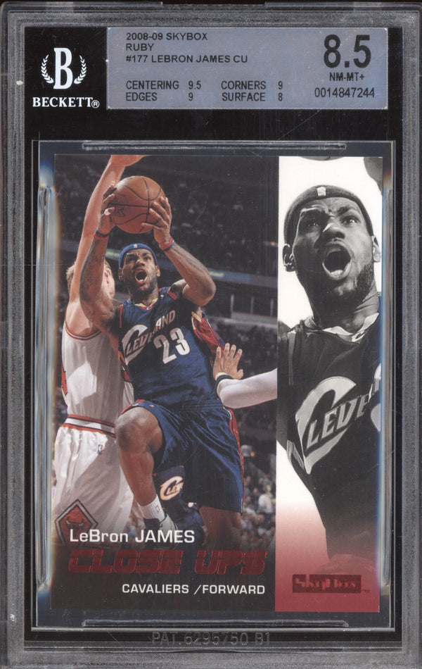 LeBron James 2008-09 Upper Deck Skybox 177 Close Ups Ruby 46/50 BGS 8.5