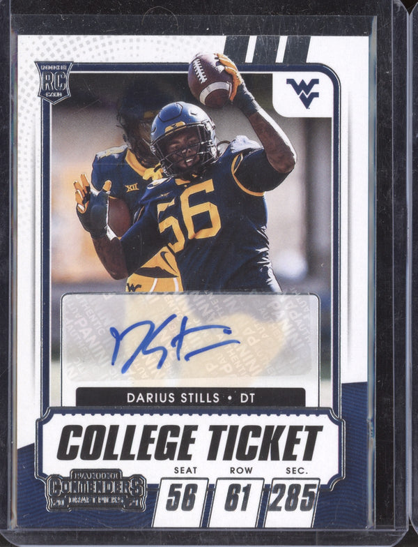 Darius Stills 2021 Panini Contenders Draft Picks 284 College Ticket Auto RC