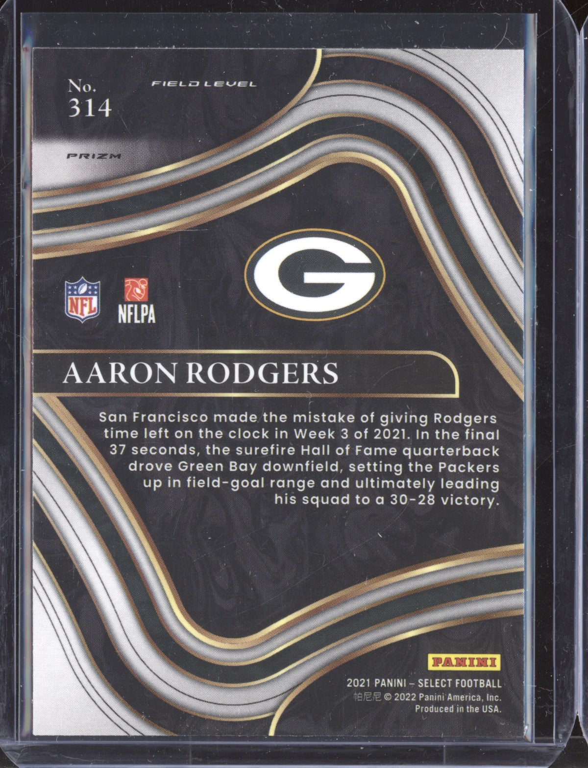 Aaron Rodgers 2021 Panini Select 314 Silver