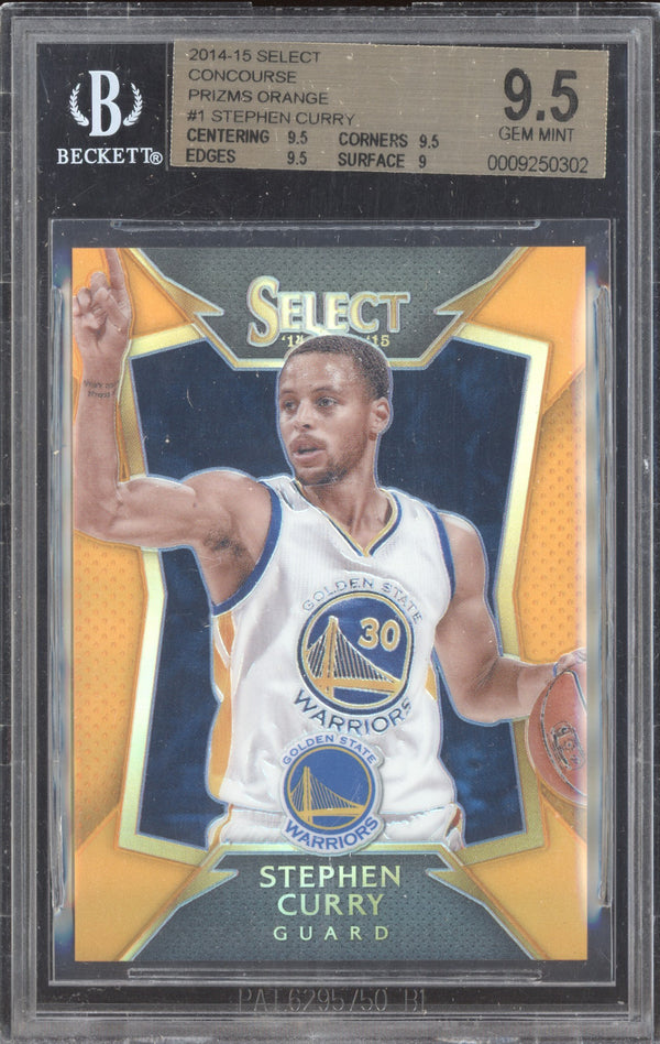 Stephen Curry 2014-15 Panini Select 1 Concourse Orange 59/60 BGS 9.5