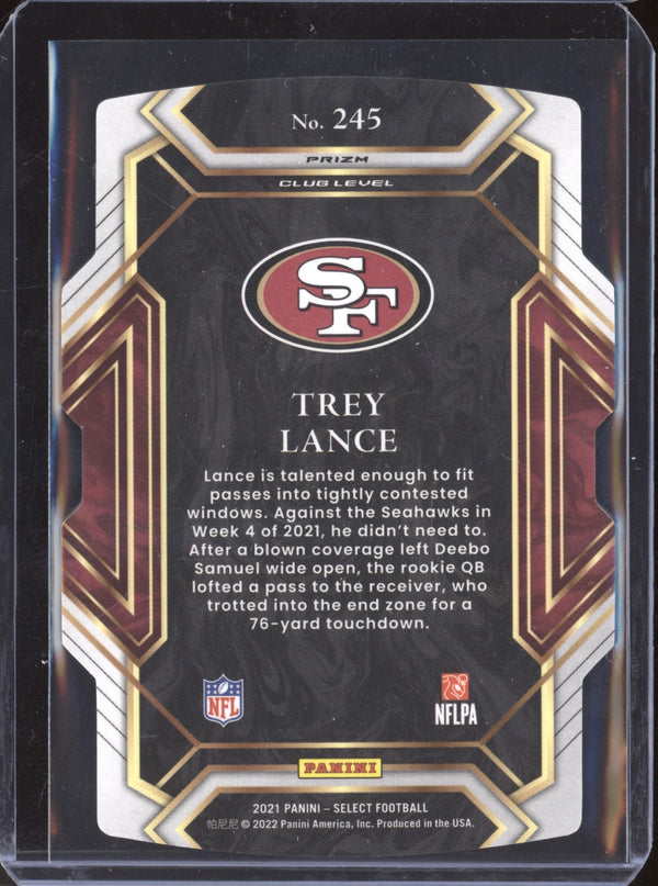 Trey Lance 2021 Panini Select 245 Silver Die Cut RC