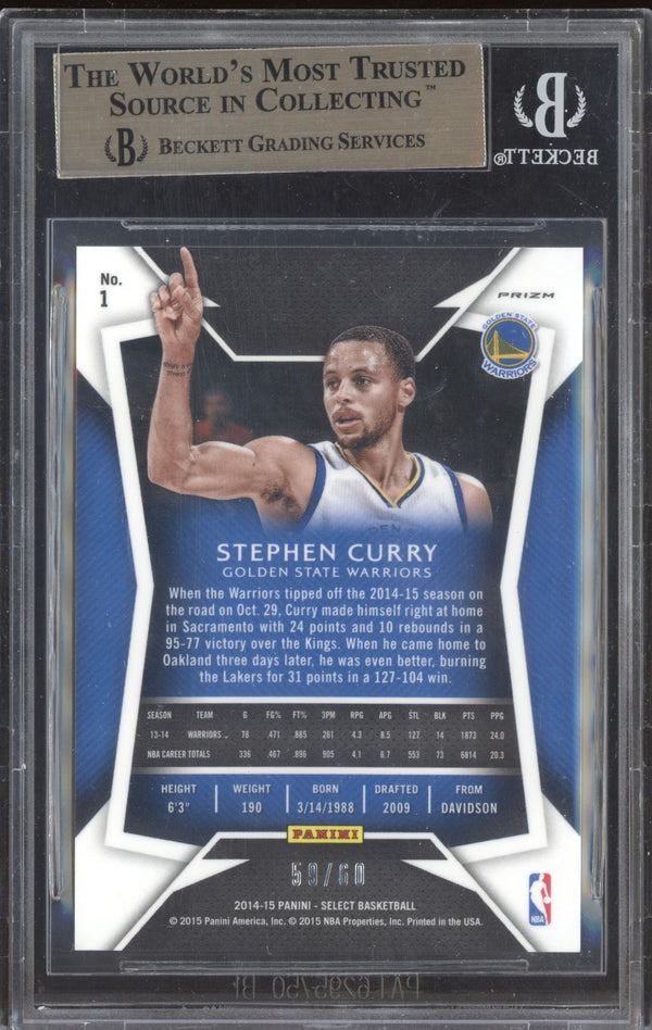 Stephen Curry 2014-15 Panini Select 1 Concourse Orange 59/60 BGS 9.5