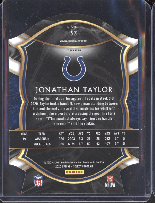 Jonathan Taylor 2020 Panini Select Concourse Red Die Cut RC