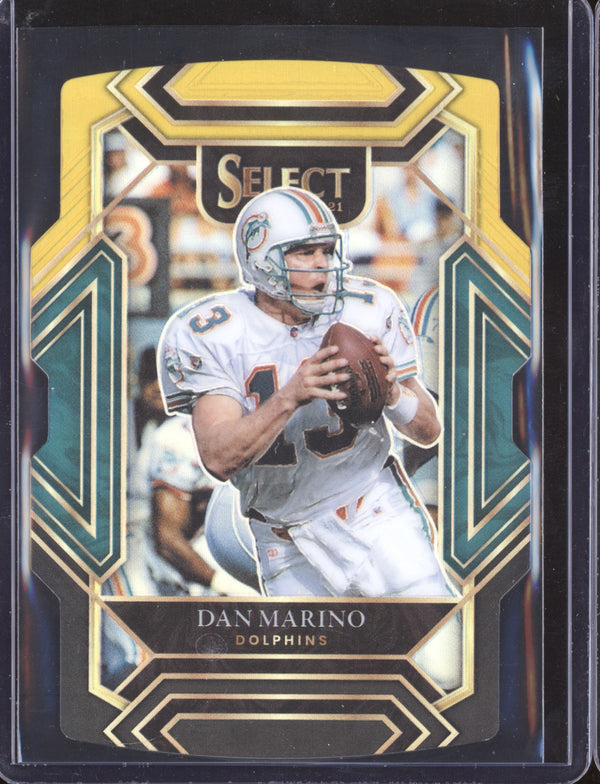 Dan Marino 2021 Panini Select 235 Black Gold Die Cut