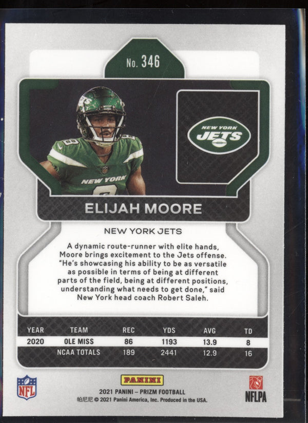 Elijah Moore 2021 Panini Prizm RC