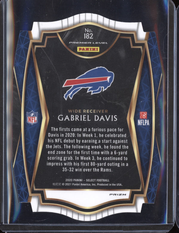 Gabriel Davis 2020 Panini Select Premier Level Zebra RC