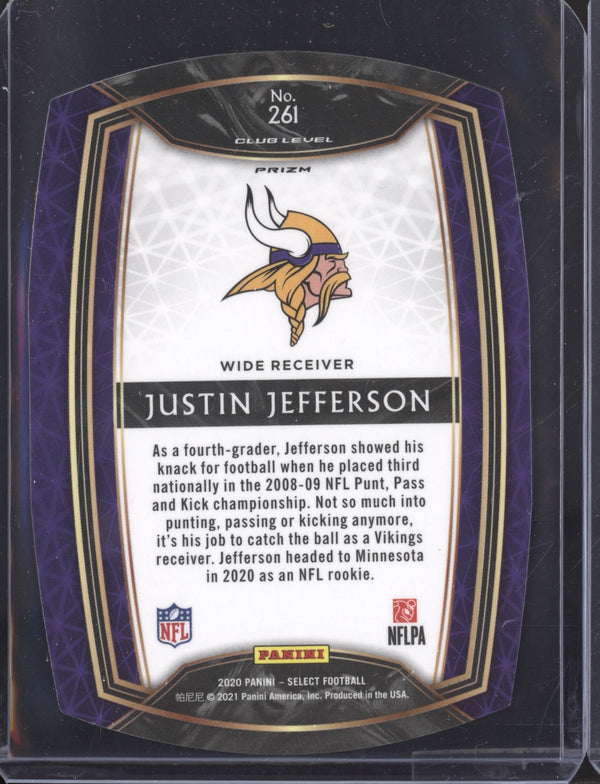Justin Jefferson 2020 Panini Select Premier level Red Die Cut RC