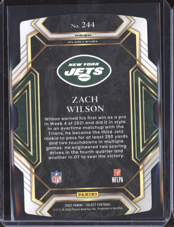 Zach Wilson 2021 Panini Select 244 Black Gold Die Cut RC