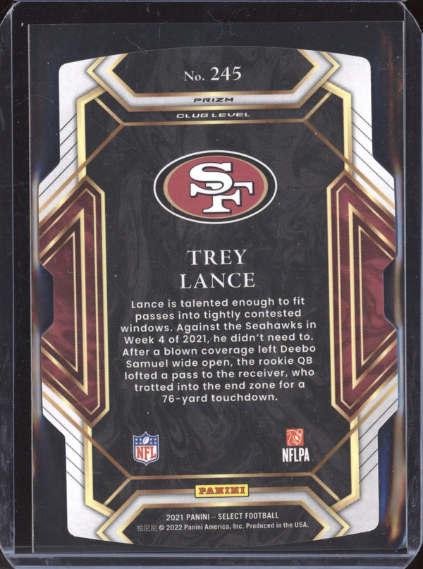 Trey Lance 2021 Panini Select 245 Black Gold Die Cut RC