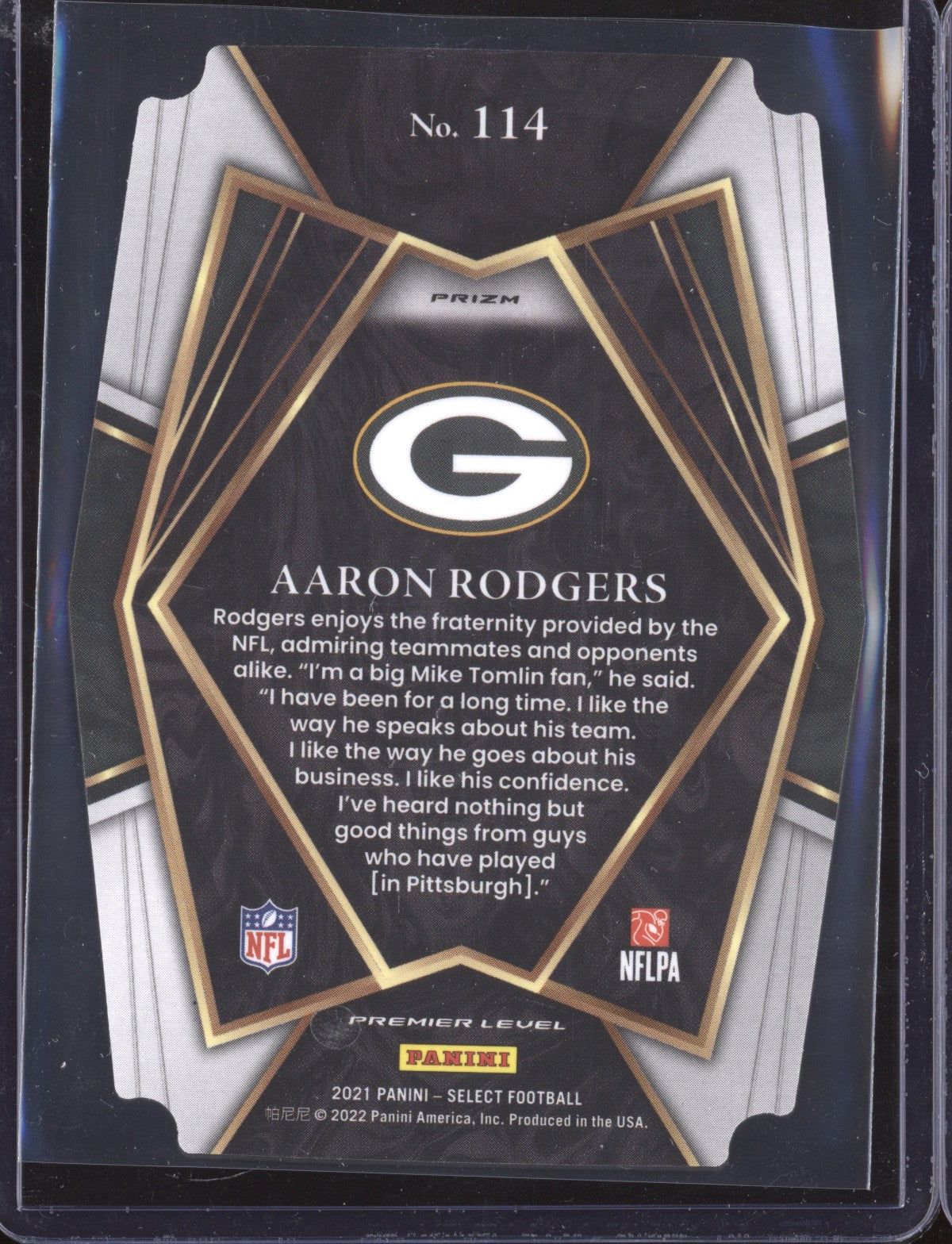 Aaron Rodgers 2021 Panini Select 114 Silver Die Cut