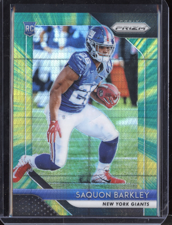 Saquon Barkley 2018 Panini Prizm Neon Green Pulsar RC 46/275