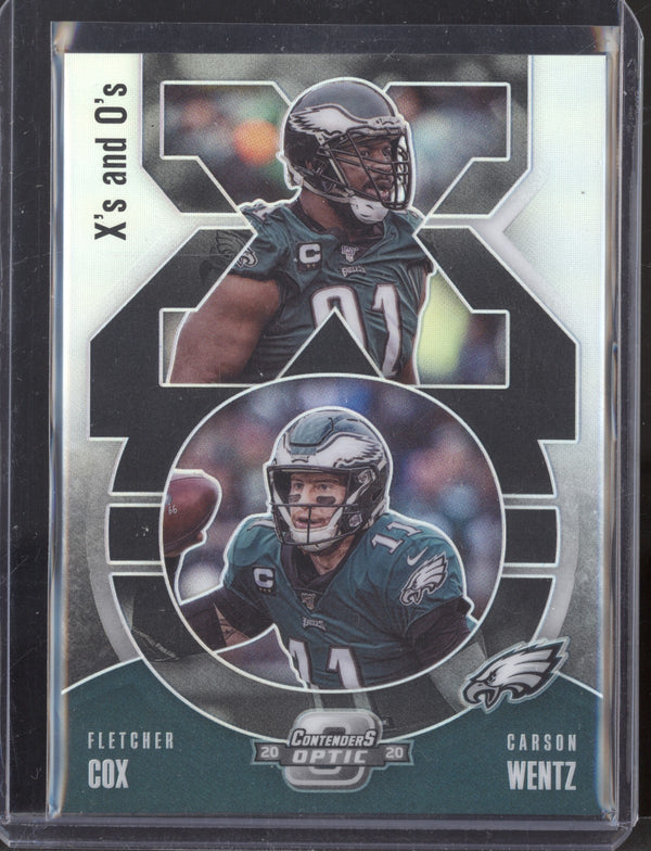 Fletcher Cox Carson Wentz 2020 Panini Contenders Optic X's and O's